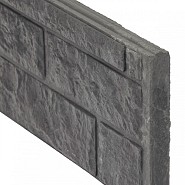 Berton©-motiefplaat smal antraciet H26xD3,5xL184 cm rotsmotief