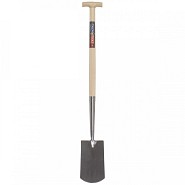 Spade - Met hals - Blank geslepen - Essenhouten steel - 76 cm