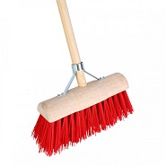 Bezem - Halfrond - Professioneel - Houten steel - 140 centimeter