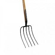 Mestvork - Professioneel - 5 tanden - Essenhouten steel - 85 cm