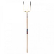 Mestvork - 4 tanden - Essenhouten steel - 130 centimeter