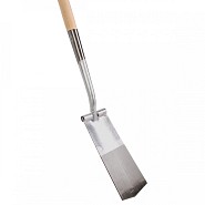 Draineerspade - Blank gepolijst - Met opstapje - Essenhouten steel - 76 cm