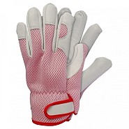Werkhandschoenen - Geitenleer - Roze - Maat L - Elastisch