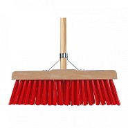 Stadsbezem - Halfrond - Nylon - 45 cm - Houten steel - 160 cm
