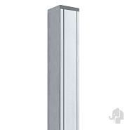 Aluminium paal 7x7x186 cm blank (incl kap en houten kern)