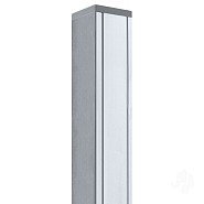 Aluminium paal 9x9x270 cm blank (incl kap en houten kern)