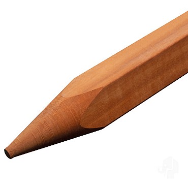 Niové FSC paal geschaafd gepunt 70x70mm glad - lengte: 275 cm