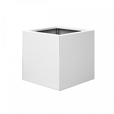 Bloembak vlak wit 60x60x60 cm