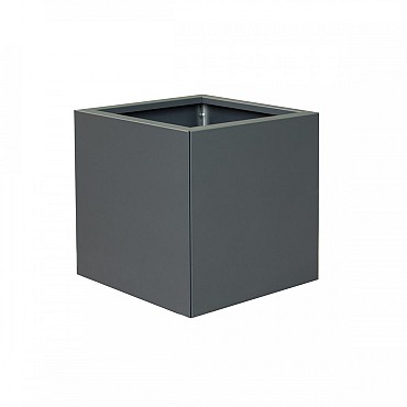 Bloembak vlak antraciet 60x60x60 cm
