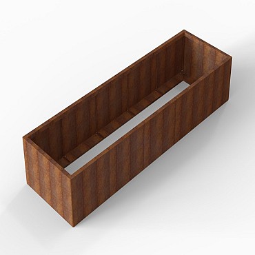 Bloembak Module+ 90x300x56 cm Corten