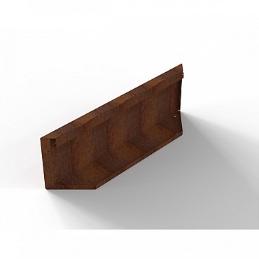 Bloembak module+ kopschot paneel (D) 90x28 cm corten