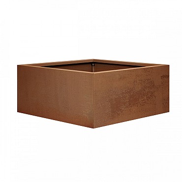 Bloembak vlak corten 90x90x40 cm