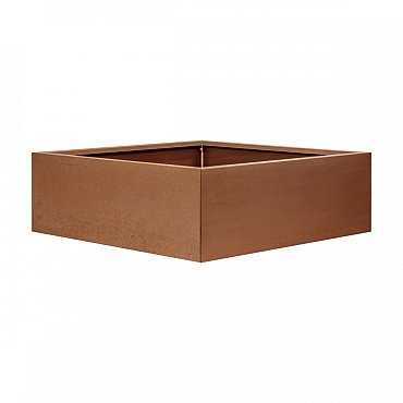 Bloembak vlak corten 120x120x40 cm