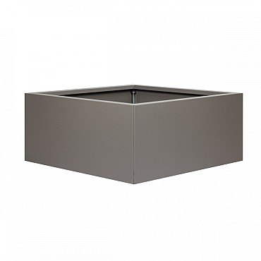 Bloembak vlak taupe 90x90x40 cm