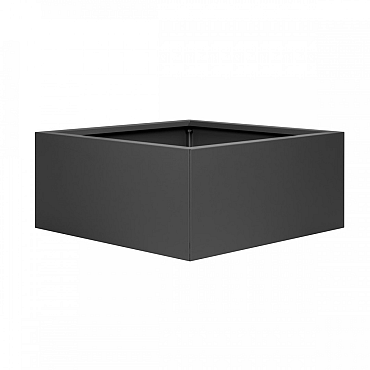 Bloembak vlak antraciet 90x90x40 cm