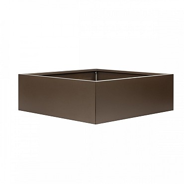 Bloembak vlak supra bruin 120x120x40 cm