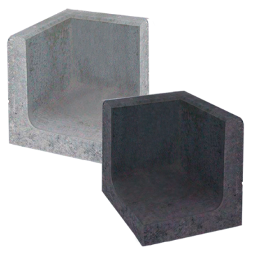 L Hoekelement 50X50X80 Zwart
