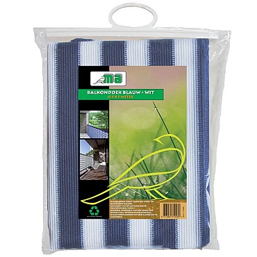 Balkondoek 0,9 x 5 mtr blauw/wit *