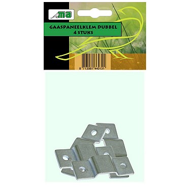 Gaaspaneelklem DUBBEL set van 4 CONSUMENTENVERPAKKING