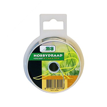 Hobbydraad verzinkt ø 1 mm x 50 mtr