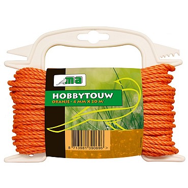 Hobbytouw oranje 4 mm x 20 mtr