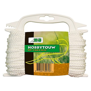 Hobbytouw wit 5 mm x 20 mtr