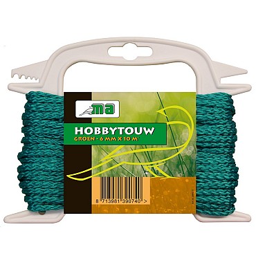 Hobbytouw groen 6 mm x 10 mtr