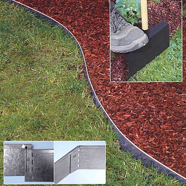 Graskant metaal 13 x 118 cm