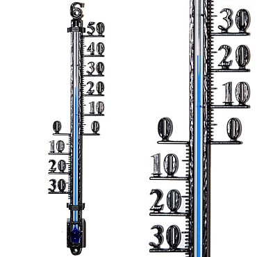 Thermometer metaal zwart 16 cm