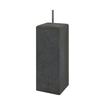 Betonpoer zwart met facet 17x17x58 cm incl bev.plaat