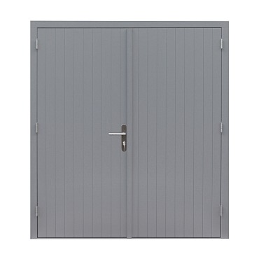 Hardhouten dubbele dichte deur Prestige, 202x221 cm, grijs gegrond