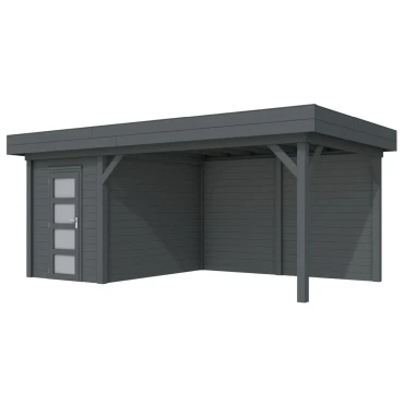 Vuren Topvision Kiekendief, 200x300 en luifel 400 cm, antraciet gespoten