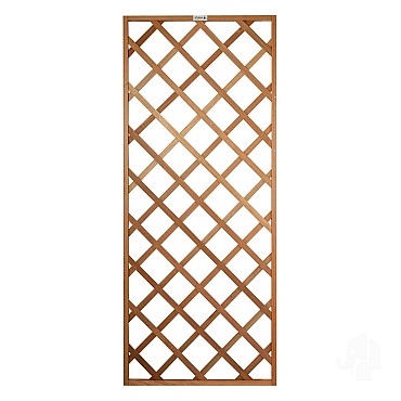 Hardhout FSC trellis recht met kader diagonaal 750x1800mm RVS bc