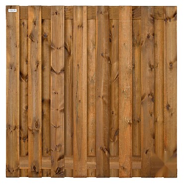 Grenen FSC tuinscherm recht 15L 15mm 47x2000x2000mm [bruin geimpregneerd] bc