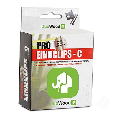 RVS eindclips [zwart] 25 stuks (tbv decking DuoW.PRO) incl. schroeven bc