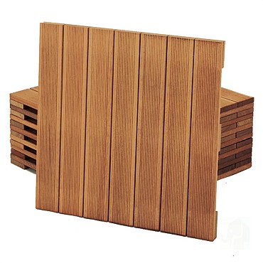 Bangkirai tuintegel 7/3L 12mm 24x500x500mm ribbel bc
