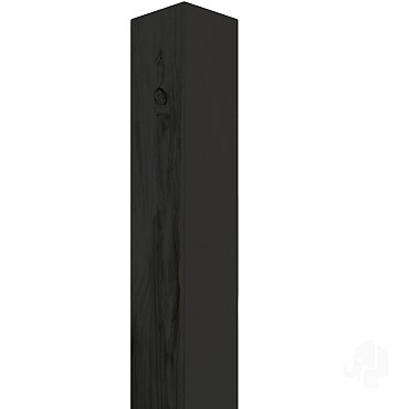 Vuren FSC paal geschaafd zonder punt 68x68x2700  [zwart] bc