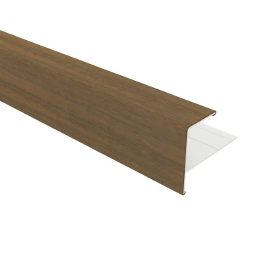 NewTechWood aluminium co-extrusie eindprofiel rhombus t.b.v. wand bekleding. 5x5x300 cm Teak