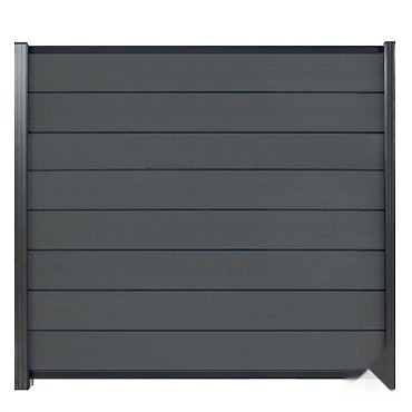 Elephant schutting Modular Evo houtcomposiet 180x180 cm Rock Grey, antraciet profielen