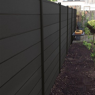 Elephant schutting Modular Evo houtcomposiet 180x200 cm Antraciet, antraciet profielen