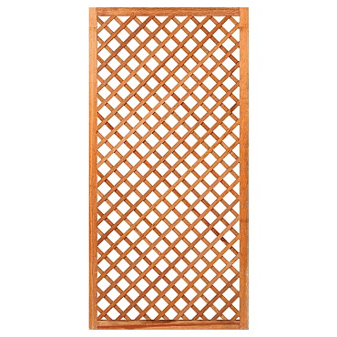 Trellis, diagonaal hardhout met lijst 180x90 cm glad geschaafd