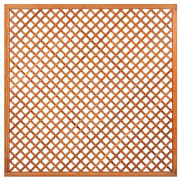 Trellis, diagonaal hardhout met lijst 180x180 cm glad geschaafd
