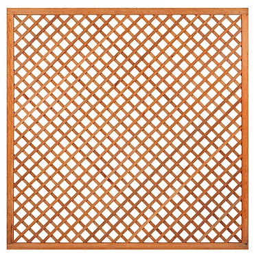 Trellis met lijst, diagonale lamellen hardhout kunstmatig gedroogd H180xB180 cm