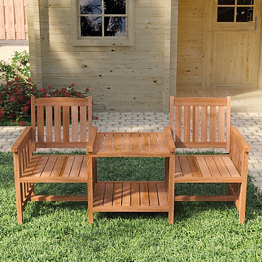 Hardhouten loveseat Standaard