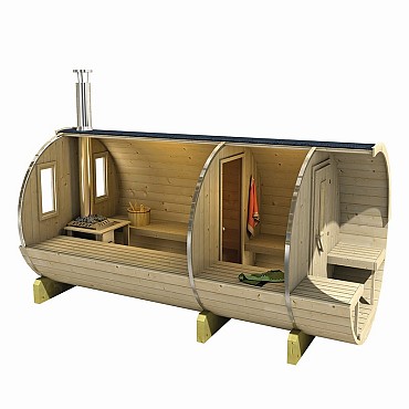 Saunabarrel vurenhout Ø220 cm, 400 cm lang