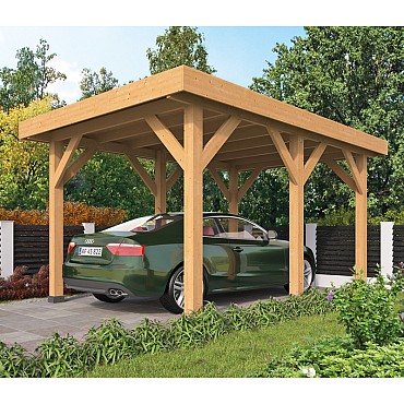 DHZ Carport Plat dak Sloten 350x500 cm basis incl. schroefpakk
