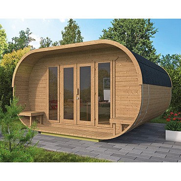 Camping Oval / Home office Thermowood 405x400 cm