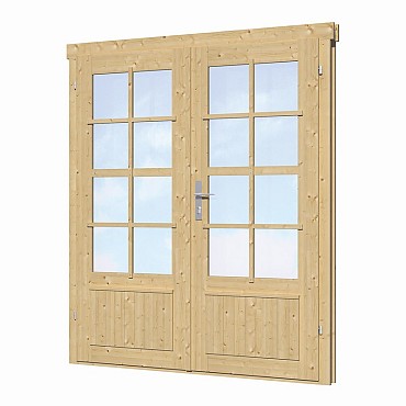 Dubbele deur+kozijn dubbel glas DL7