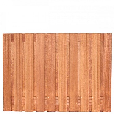 Tuinscherm Dronten, keruing hardhout, RVS-geschroefd, 21-planks (19+2) 180x130 cm
