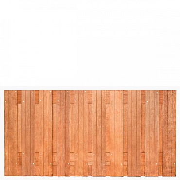 Tuinscherm Dronten, keruing hardhout, RVS-geschroefd, 21-planks (19+2) 180x90 cm